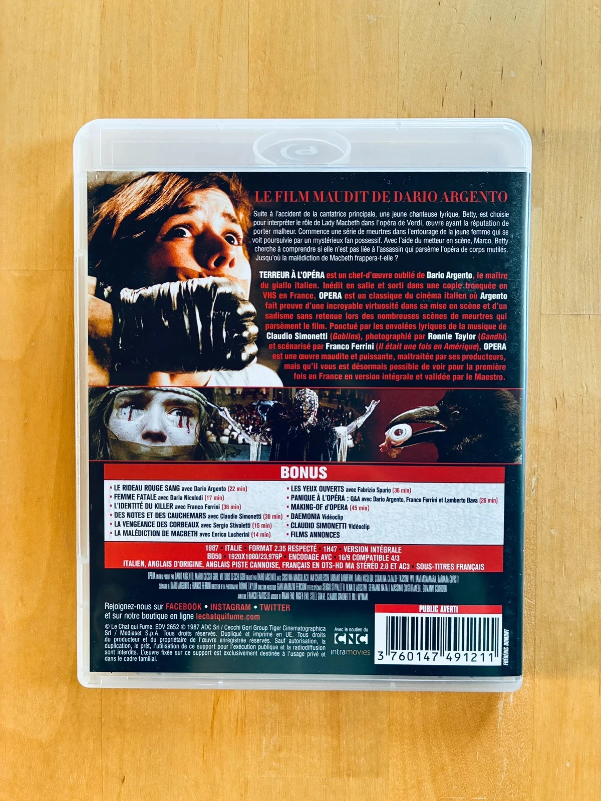Blu-ray Ópera de Dario Argento. – photo 3